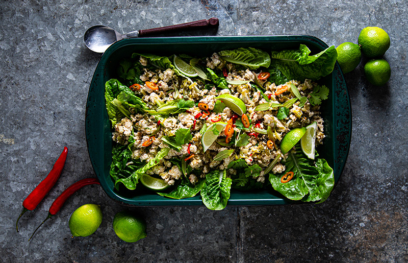 Chicken Laab Salad Recipe with lime and chilli- Twisted Citrus
